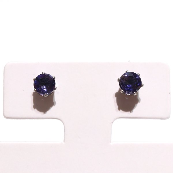 画像4: ピアス　アイオライト　約4mm　突き刺し型　ステンレス　シルバー　日本製　直感　集中　バランス　パワーストーン　天然石　品番：17600 (4)