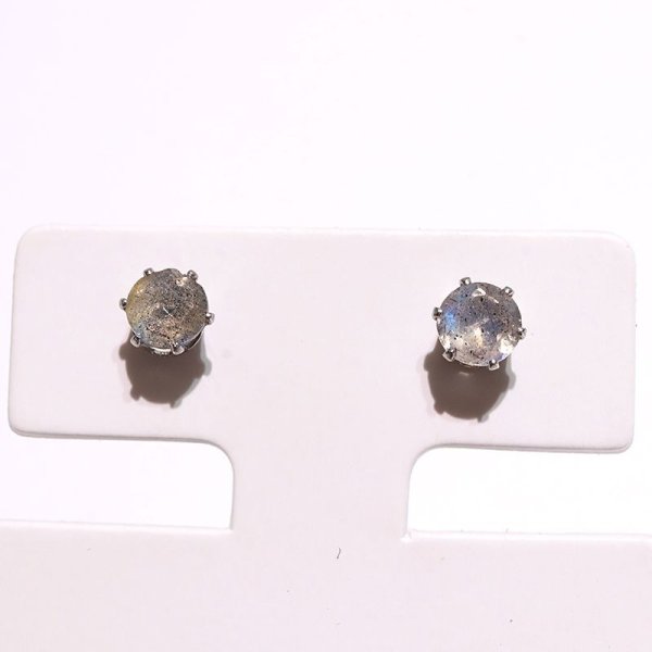 画像4: ピアス ラブラドライト 約4mm 突き刺し型 ステンレス シルバー 日本製  運気上昇 幸運 縁起 自由 夢 ヒーリング 天然石 品番:17606 (4)