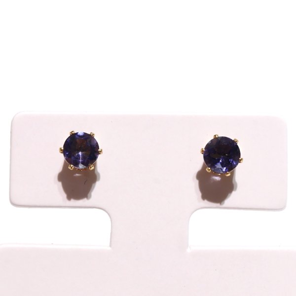 画像4: ピアス　アイオライト　約4mm　突き刺し型　ステンレス　ゴールド　日本製　直感　集中　バランス　パワーストーン　天然石　品番：17601 (4)