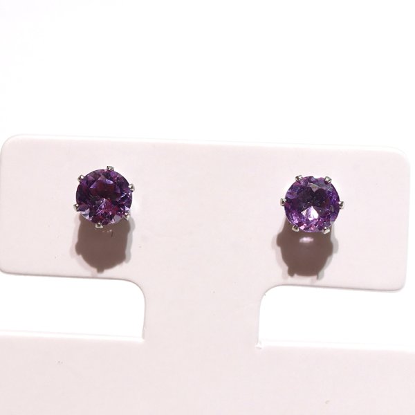 画像4: ピアス　アメジスト　約4mm　突き刺し型　ステンレス　シルバー　日本製　2月誕生石　愛　守護石　癒し　浄化　パワーストーン　天然石　品番：17596 (4)