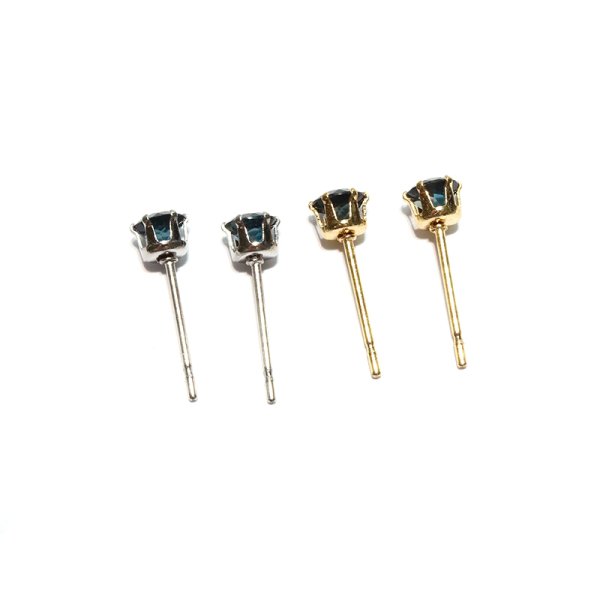 画像3: ピアス ロンドンブルートパーズ 約4mm 突き刺し型 ステンレス ゴールド 日本製 仕事運 成長 ヒーリング パワーストーン 天然石 品番:17614 (3)
