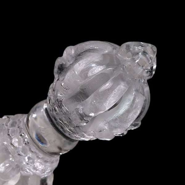 画像3: 天然水晶 手彫り バジュラ クォーツ 魔除け 破邪 浄化 クリスタル 彫り物 風水 置物 天然石 品番:17664 (3)