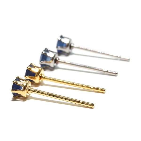 画像3: 誕生石ピアス サファイア 約3mm 突き刺し型 ステンレス ゴールド 日本製 9月誕生石 蒼玉 勝利 希少性 パワーストーン 天然石 品番:17669 (3)