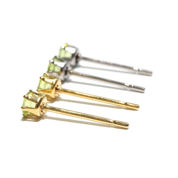画像3: 誕生石ピアス　ペリドット　約3mm　突き刺し型　ステンレス　シルバー　日本製　8月誕生石　夫婦愛　癒し　希望　パワーストーン　天然石　品番：17668 (3)