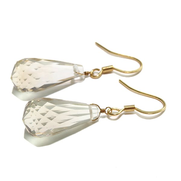 画像3: ピアス　シトリン　ドロップカット　フック型　ステンレス　ゴールド　日本製　11月誕生石　幸運　金運　仕事運　パワーストーン　天然石　品番：17692 (3)