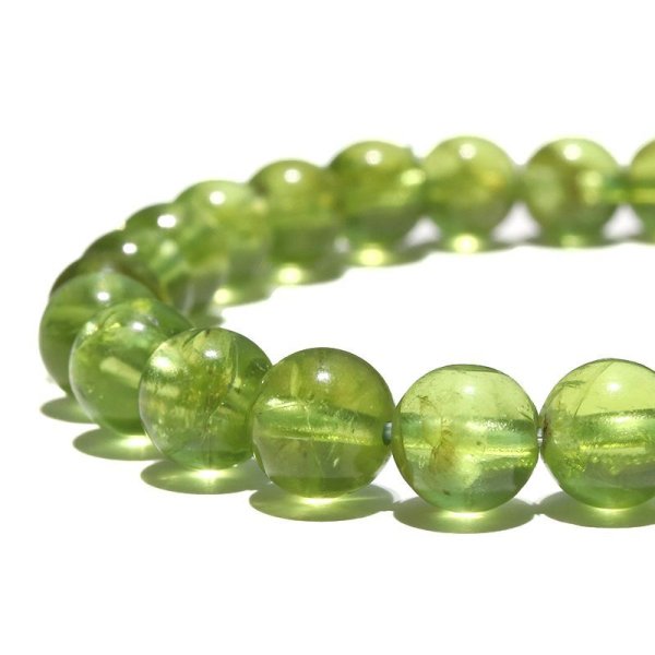 画像2: ブレス　ペリドット＜中国産＞　丸　約7mm　夫婦愛　癒し　希望　パワーストーン　天然石　品番：17710 (2)