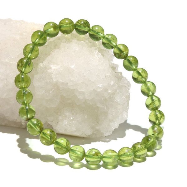 画像5: ブレス　ペリドット＜中国産＞　丸　約7mm　夫婦愛　癒し　希望　パワーストーン　天然石　品番：17710 (5)