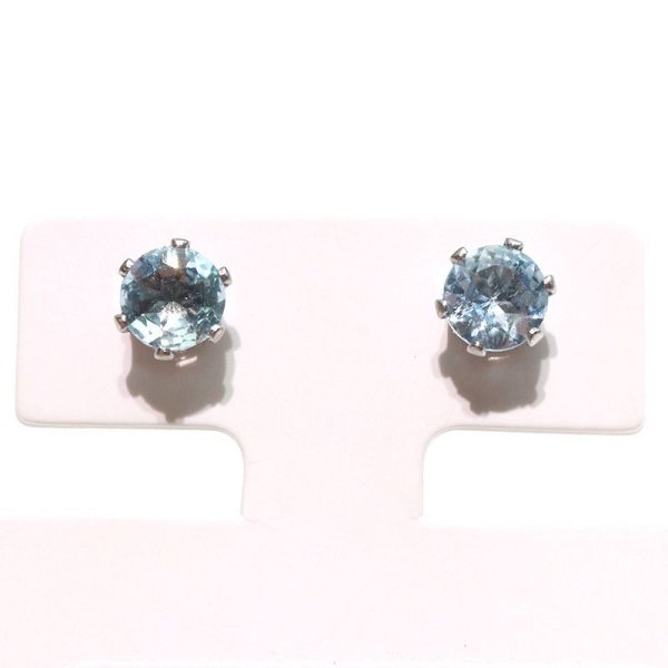 画像4: ピアス　アクアマリン　約5mm　突き刺し型　ステンレス　シルバー　日本製　3月誕生石　生命　幸福　富　パワーストーン　天然石　品番：17719 (4)