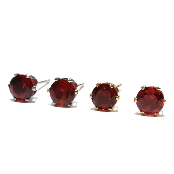 画像2: ピアス　ガーネット　約5mm　突き刺し型　ステンレス　ゴールド　日本製　生命力　活性化　回復をサポート　パワーストーン　天然石　品番：17714 (2)