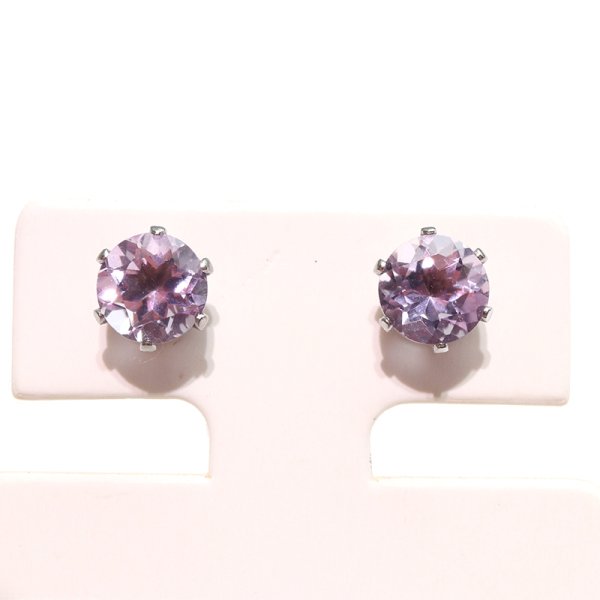 画像4: ピアス　アメジスト　約6mm　突き刺し型　ステンレス　シルバー　日本製　2月誕生石　愛　守護石　癒し　浄化　パワーストーン　天然石　品番：17723 (4)