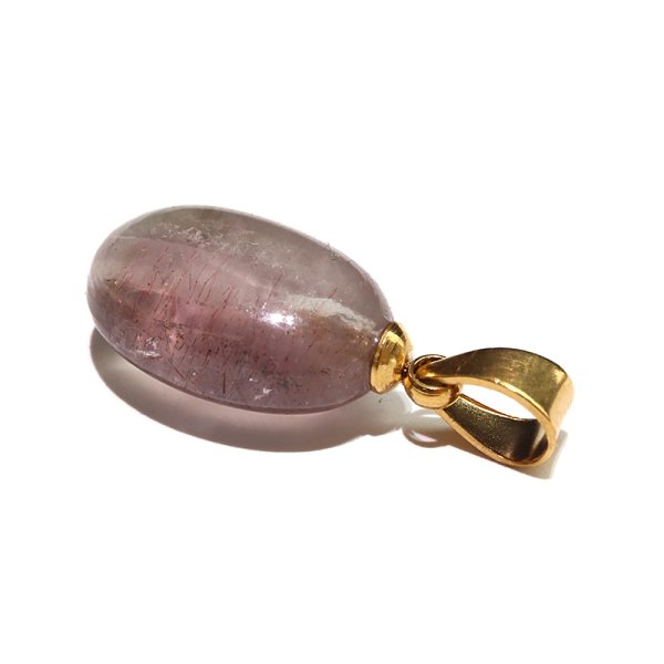 画像2: 【自社製アクセサリー10点以上でクーポン使用後30％OFF対象商品（クーポン番号：AC30）】ペンダントトップ　スーパーセブン　タンブル　ブラジル産　ケース付き　ステンレス　ゴールド　日本製　能力開花　総合運　愛　調和　開運　浄化　パワーストーン　天然石　品番：17783 (2)