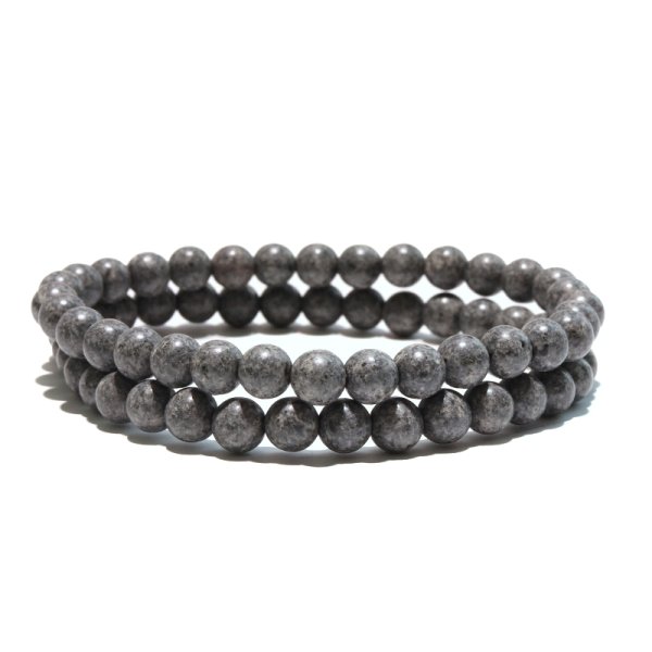 画像3: 【日本銘石】ブレス　男鹿石＜秋田県＞　丸　約6mm　金運　結束　協調　パワーストーン　天然石　品番：17812 (3)