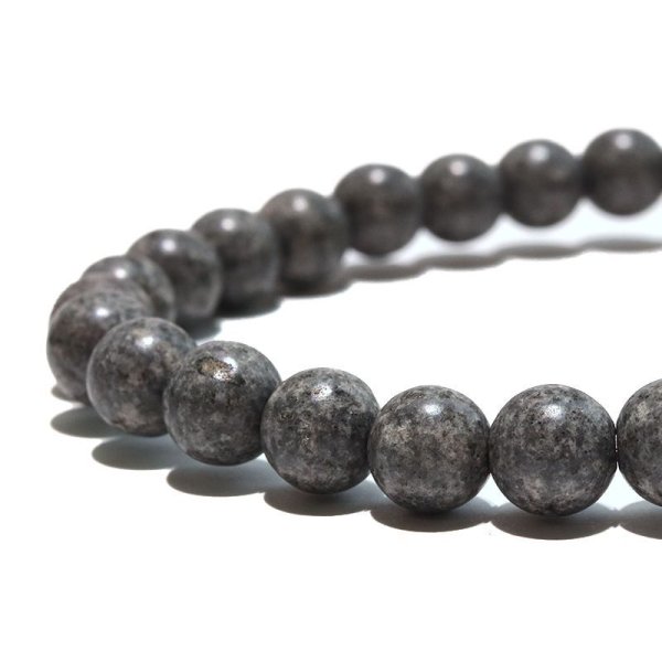 画像2: 【日本銘石】ブレス　男鹿石＜秋田県＞　丸　約6mm　金運　結束　協調　パワーストーン　天然石　品番：17812 (2)