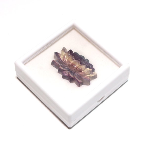 画像4: ペンダントトップ　フローライト　蓮華　中国産　穴あり　ケース付き　癒し　浄化　パワーストーン　天然石　品番：17814 (4)