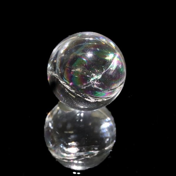 画像2: 丸玉 アイリスクォーツ 丸 約16mm ブラジル産 虹入り水晶 幸福に導く 浄化 エネルギー レインボー パワーストーン 天然石 品番:17870 (2)