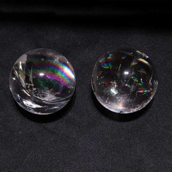 画像3: 丸玉 アイリスクォーツ 丸 約30mm ブラジル産 虹入り水晶 幸福に導く 浄化 エネルギー レインボー パワーストーン 天然石 品番:17871 (3)