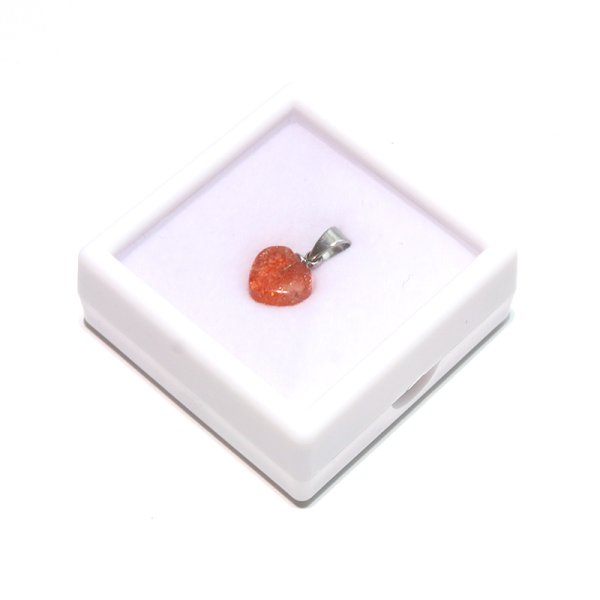 画像4: 【現品限り】ペンダントトップ　サンストーン　ハート型　タンザニア産　ステンレス　シルバー　ケース付き　癒し　浄化　サポート　パワーストーン　天然石　品番：17935 (4)