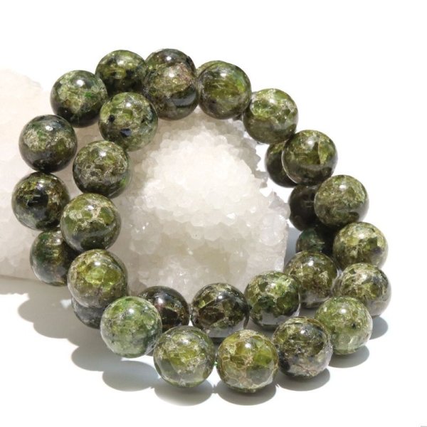 画像5: ブレス　ペリドット＜中国産＞　丸　約13mm　夫婦愛　癒し　希望　パワーストーン　天然石　品番：17958 (5)