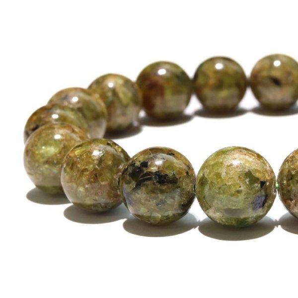 画像2: ブレス ペリドット<中国産> 丸 約11.5mm 夫婦愛 癒し 希望 パワーストーン 天然石 品番:17956 (2)