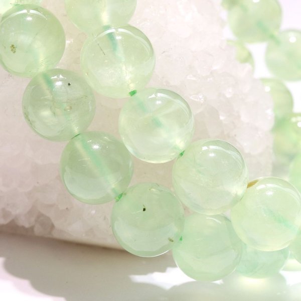 画像4: ブレス　プレナイト＜オーストラリア産＞　丸　約9mm　浄化　思考力　直観力　判断力　正しい選択　パワーストーン　天然石　品番：17964 (4)