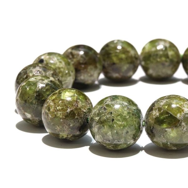 画像2: ブレス　ペリドット＜中国産＞　丸　約13mm　夫婦愛　癒し　希望　パワーストーン　天然石　品番：17958 (2)