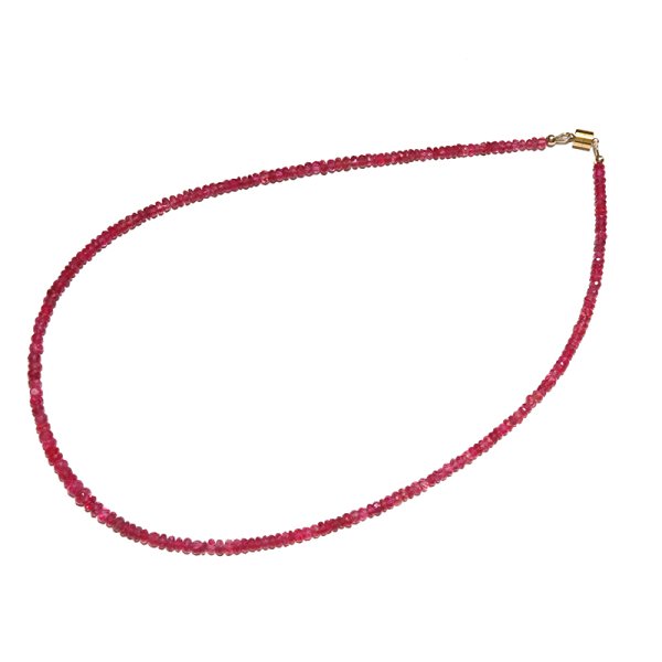 画像5: 【現品限り】ネックレス レッドスピネル<ミャンマー産> ソロバンカット 約2〜4mm 成功 目標達成 魔除け 厄除け 潜在能力 パワーストーン 天然石 品番:17973 (5)