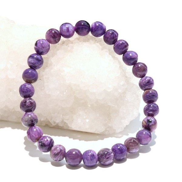 画像5: ブレス　チャロアイト＜ロシア産＞　丸　約7mm　邪気を払う　判断力　直感力を高める　パワーストーン　天然石　品番：17979 (5)