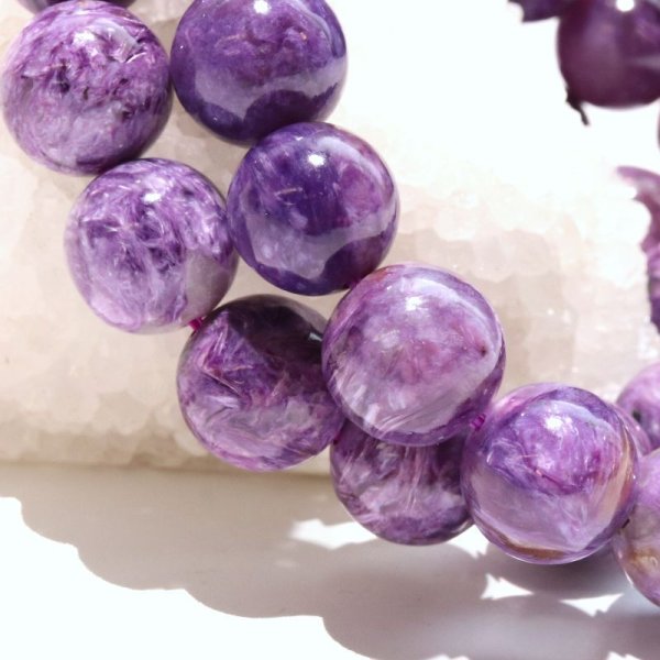 画像4: ブレス　チャロアイト＜ロシア産＞　丸　約13mm　邪気を払う　判断力　直感力を高める　パワーストーン　天然石　品番：17983 (4)