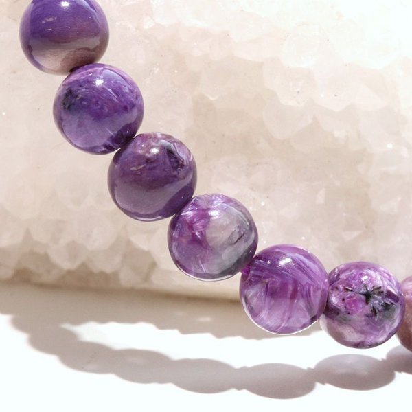 画像4: ブレス　チャロアイト＜ロシア産＞　丸　約7mm　邪気を払う　判断力　直感力を高める　パワーストーン　天然石　品番：17979 (4)