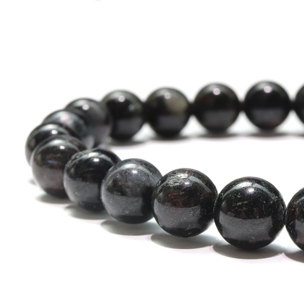 画像2: ブレス　ヌーマイト＜グリーンランド産＞　丸　約7.5mm　魔術師の石　生命力　活性化　癒し　パワーストーン　天然石　品番：18016 (2)