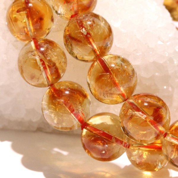 画像4: ブレス　シトリンファントム＜ブラジル産＞　丸　約11.5mm　幸運　金運　仕事運　11月の誕生石　パワーストーン　天然石　品番：18013 (4)