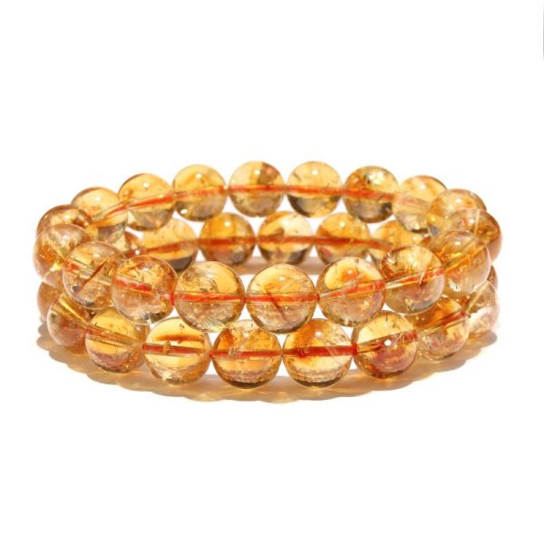 画像3: ブレス　シトリンファントム＜ブラジル産＞　丸　約11mm　幸運　金運　仕事運　11月の誕生石　パワーストーン　天然石　品番：18012 (3)