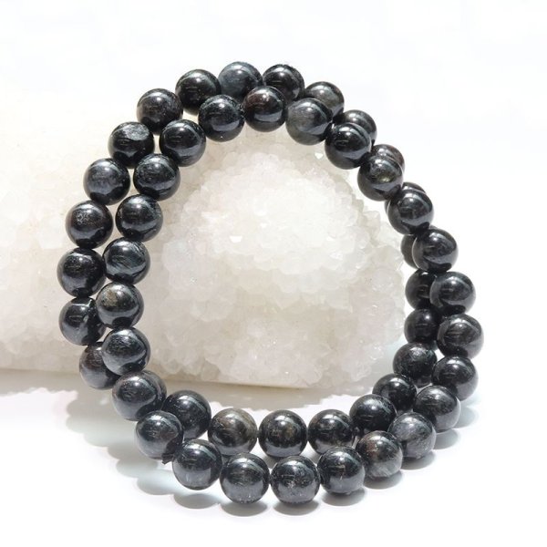 画像5: ブレス　ヌーマイト＜グリーンランド産＞　丸　約7.5mm　魔術師の石　生命力　活性化　癒し　パワーストーン　天然石　品番：18016 (5)