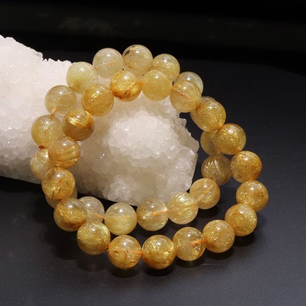 画像6: ブレス　ルチルクォーツ＜ブラジル産＞　丸　約11.5mm　金運　財運　ギャンブル運　パワーストーン　天然石　品番：18031 (6)