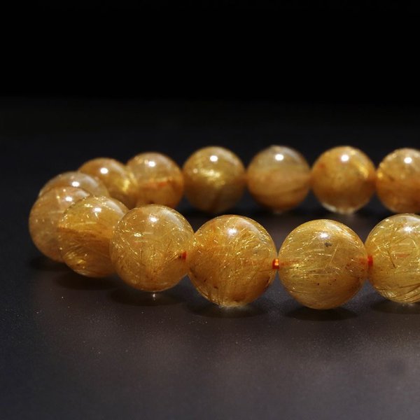 画像3: ブレス　ルチルクォーツ＜ブラジル産＞　丸　約11.5mm　金運　財運　ギャンブル運　パワーストーン　天然石　品番：18031 (3)