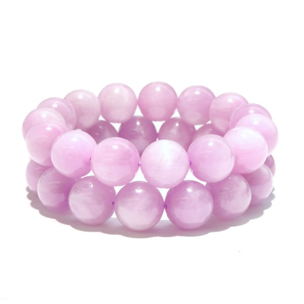 画像3: ブレス　クンツァイト＜ナイジェリア産＞　丸　約14mm　浄化　愛　純愛　癒し　パワーストーン　天然石　品番：18055 (3)