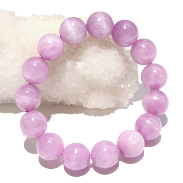 画像5: ブレス　クンツァイト＜ナイジェリア産＞　丸　約14mm　浄化　愛　純愛　癒し　パワーストーン　天然石　品番：18055 (5)