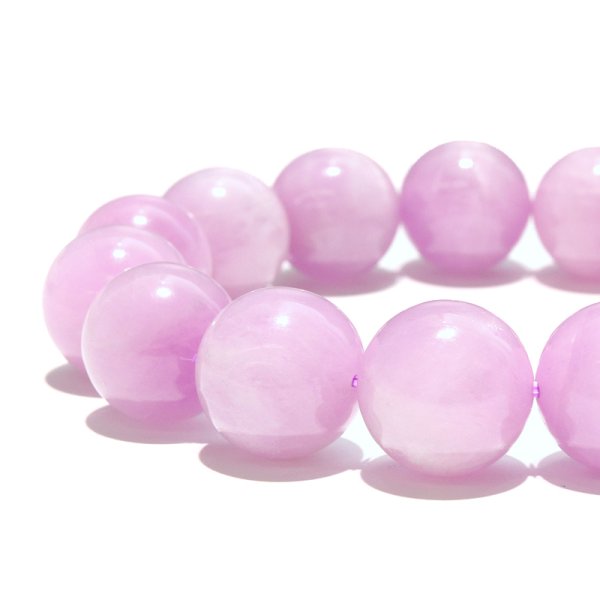 画像2: ブレス　クンツァイト＜ナイジェリア産＞　丸　約14mm　浄化　愛　純愛　癒し　パワーストーン　天然石　品番：18055 (2)