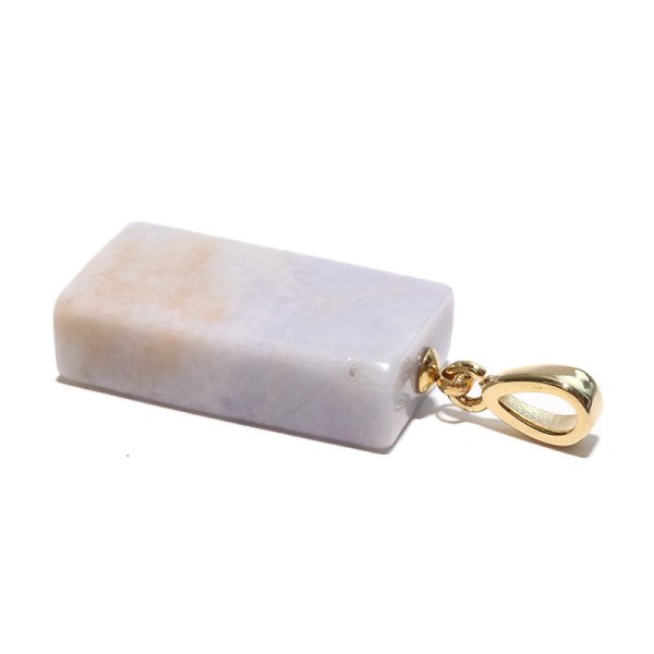 画像2: 【日本銘石】ペンダントトップ　糸魚川翡翠＜新潟県＞　ラベンダー　ステンレス　ゴールド　日本製　国石　安定　平穏　慈悲　智恵　パワーストーン　天然石　品番：18077 (2)