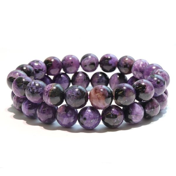 画像3: ブレス　ブラックチャロアイト＜ロシア産＞　丸　約11mm　邪気を払う　判断力　直感力を高める　パワーストーン　天然石　品番：18092 (3)