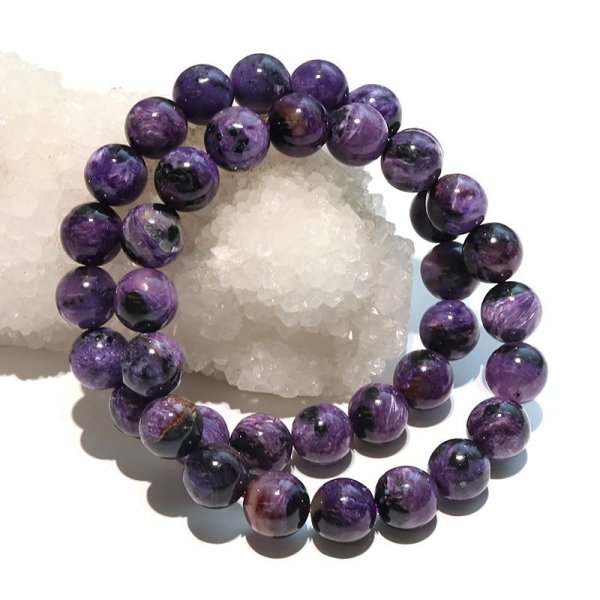 画像5: ブレス　ブラックチャロアイト＜ロシア産＞　丸　約11mm　邪気を払う　判断力　直感力を高める　パワーストーン　天然石　品番：18092 (5)