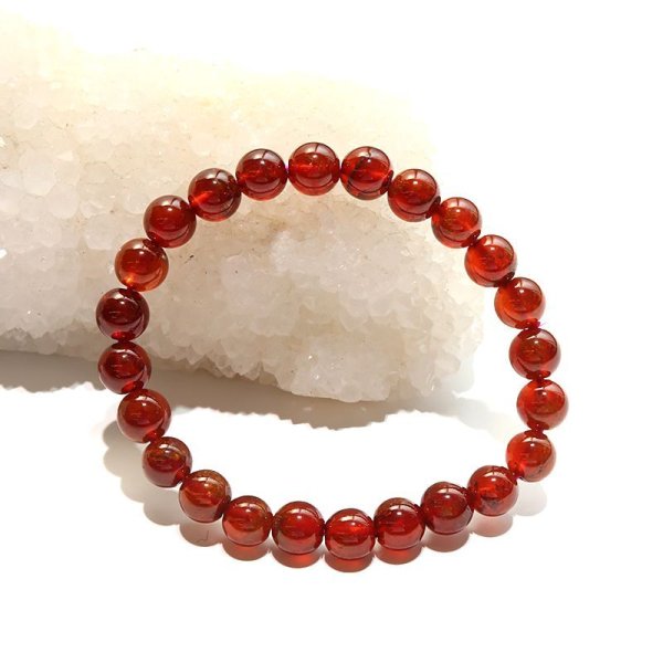 画像5: ブレス　ヘソナイト（オレンジガーネット）＜ブラジル産＞　丸　約7.5mm　ヘッソナイト　精神力　生命力　パワーストーン　天然石　品番：18133 (5)