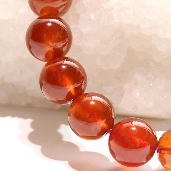 画像4: ブレス　ヘソナイト（オレンジガーネット）＜ブラジル産＞　丸　約10mm　ヘッソナイト　精神力　生命力　パワーストーン　天然石　品番：18129 (4)