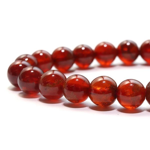 画像2: ブレス　ヘソナイト（オレンジガーネット）＜ブラジル産＞　丸　約7.5mm　ヘッソナイト　精神力　生命力　パワーストーン　天然石　品番：18133 (2)