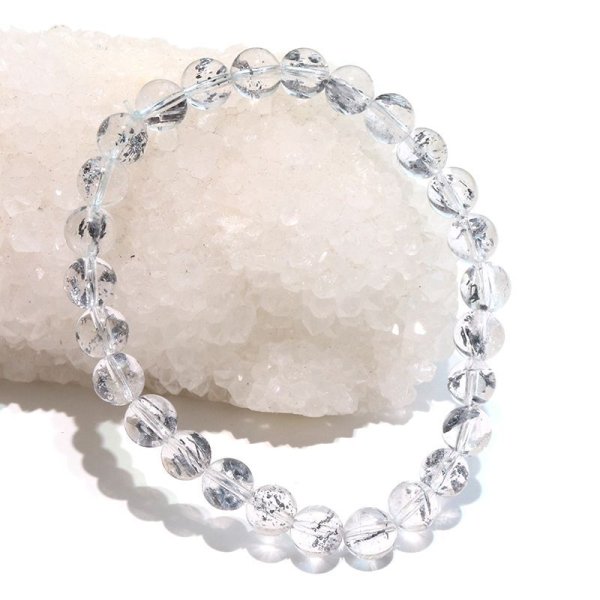 画像5: ブレス　スティブナイトインクォーツ＜中国産＞　丸　約6.5mm　浄化　レアメタル　輝安鉱　向上心　魔除け　パワーストーン　天然石　品番：18146 (5)