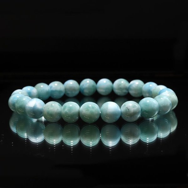 画像3: ブレス　ラリマー＜ドミニカ産＞　丸　約8.5mm　不安をやわらげる　浄化　パワーストーン　天然石　品番：18154 (3)