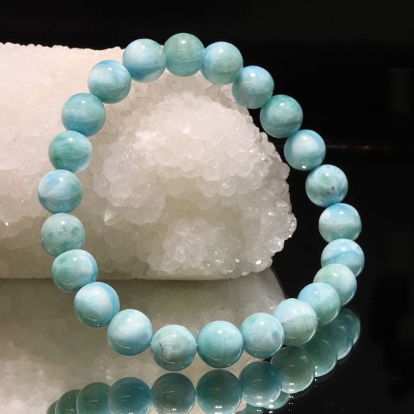 画像5: ブレス　ラリマー＜ドミニカ産＞　丸　約8.5mm　不安をやわらげる　浄化　パワーストーン　天然石　品番：18154 (5)