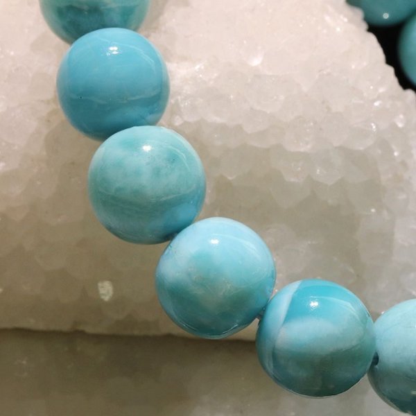 画像4: ブレス　ラリマー＜ドミニカ産＞　丸　約11.5mm　不安をやわらげる　浄化　パワーストーン　天然石　品番：18150 (4)