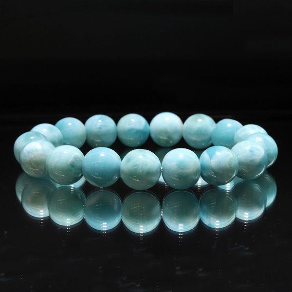 画像3: ブレス　ラリマー＜ドミニカ産＞　丸　約11.5mm　不安をやわらげる　浄化　パワーストーン　天然石　品番：18150 (3)