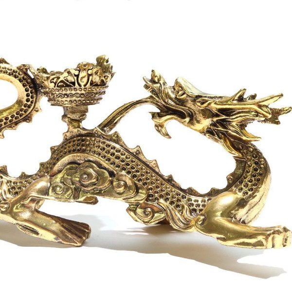 画像4: ディスプレイ　銅製　龍　丸玉台座　丸玉　風水　運気　金運　財運　インテリア　品番：18155 (4)